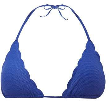 Amoudi Bay Scalloped Triangle Bikini Top - Womens - Blue