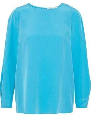 Pleated Washed-silk Blouse