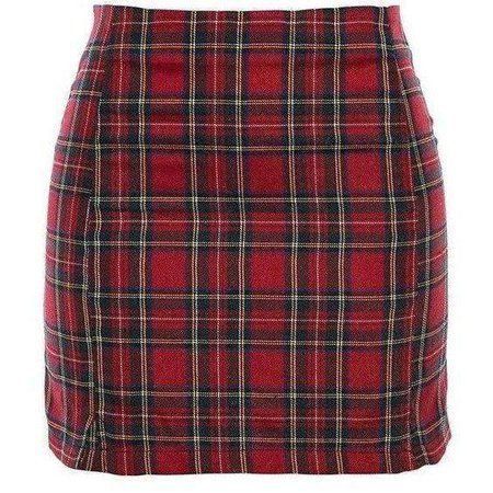 Red Plaid Split Skirt – Own Saviour