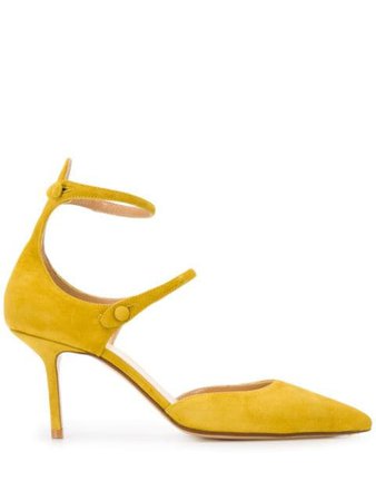 Francesco Russo Strappy Pointed Toe Pumps R1P602201 Yellow | Farfetch