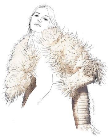 drawings for women in fur - Google Search