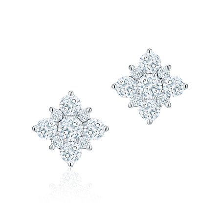 Birks Snowflake Cluster Diamond Stud Earrings | Birks