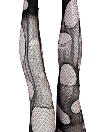 ripped tights w fishnets