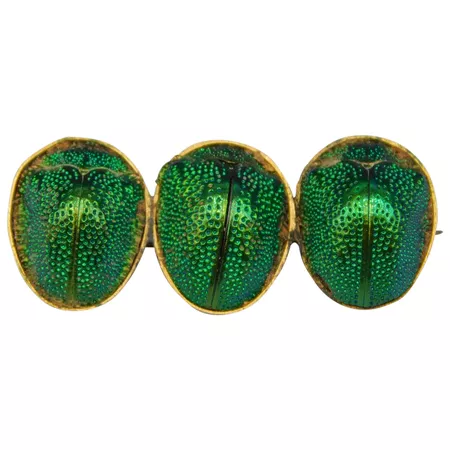 Antique Victorian Scarab Beetle Pin