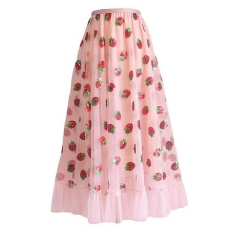 Strawberry Y2k Ruffle Skirt – algrandeboutique