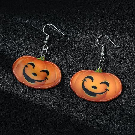 Halloween Happy Pumpkin Drop Earrings