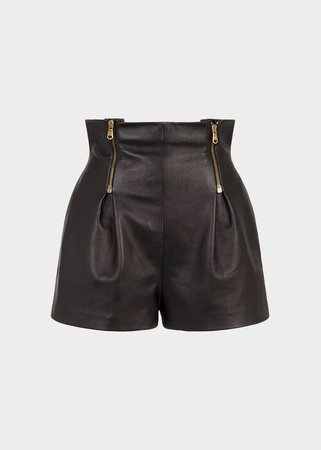 Versace High Waisted Leather Shorts for Women | Online Store EU