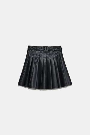 PLEATED FAUX LEATHER SKIRT | ZARA Russian Federation