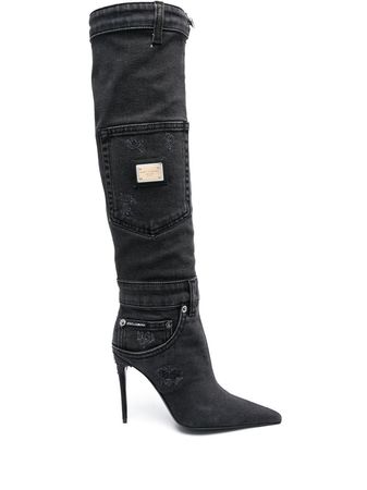 Dolce & Gabbana Denim Stiletto Boots - Farfetch