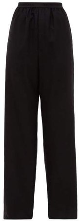 High Rise Cashmere Trousers - Womens - Black
