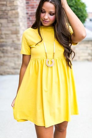 comfy days babydoll dress {yellow} – The Uptown Boutique