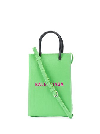 Green Balenciaga Shopping phone holder bag - Farfetch