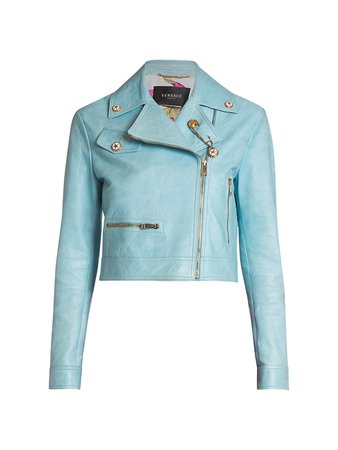 Versace Safety Pin Nappa Leather Jacket | SaksFifthAvenue