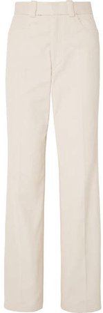 Cotton-corduroy Wide-leg Pants - Cream