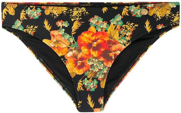 floral-print low-rise bikini bottoms