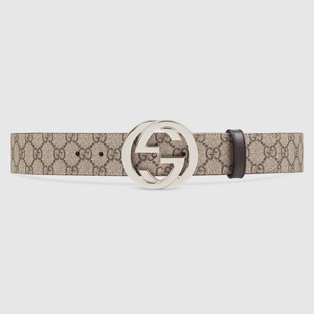 GG Supreme belt with G buckle - Gucci Men's Belts 411924KGDHN9643