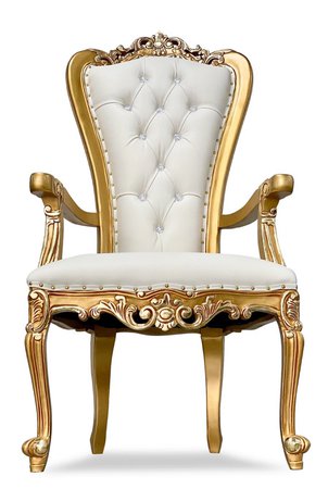 54" TAKHTA THRONE ARMCHAIR • GOLD/IVORY CP $345.00