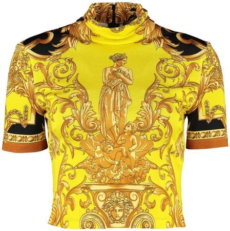 Versace Printed Top - Yellow/Gold
