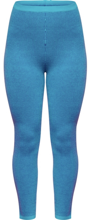 PLT-PLT- turquoise two tone knit leggings and bralette set