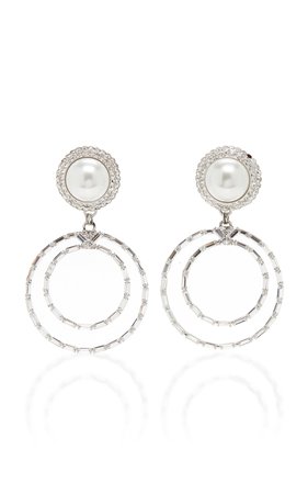 Click Product to Zoom Alessandra Rich Pearl And Crystal Drop Earrings