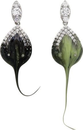 ottolinger green crystal drip earrings