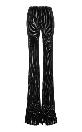 Zebra Jersey Velour Jacquard Flared Pants By Versace | Moda Operandi