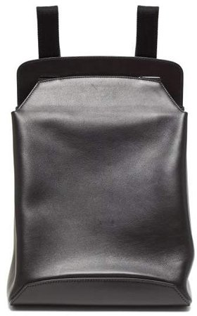 Moulded Leather Backpack - Womens - Black