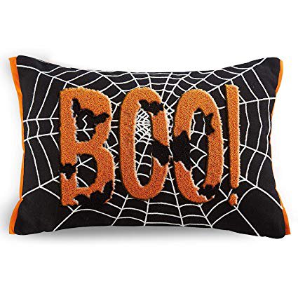 Cassiel Home Halloween Throw Pillow Cover 12x18 - Orange Boo Black Pillow Cover Black Bats White Spider Web - Halloween Cute Decorations Girls Boys Gifts: Gateway