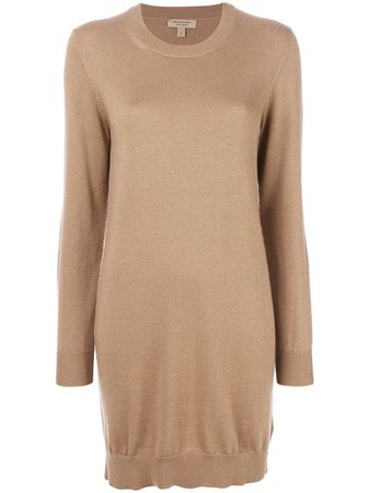 Burberry Check Elbow Detail Merino Wool Sweater Dress - Farfetch