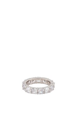 The M Jewelers NY Cushion Cut Eternity Band Ring in Silver | REVOLVE