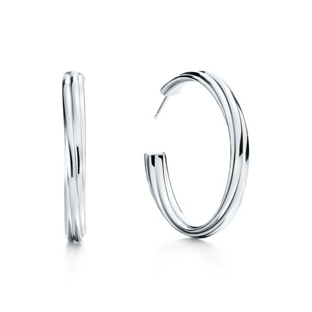 Paloma's Melody hoop earrings in sterling silver, large. | Tiffany & Co.