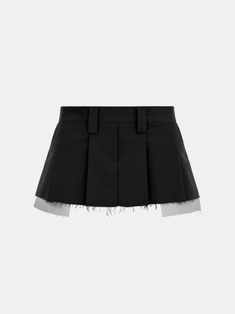Source Unknown Low Rise Layer Micro Skirt in Black