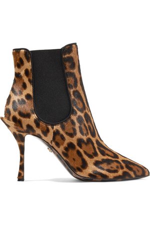 Dolce & Gabbana | Leopard-print calf hair ankle boots | NET-A-PORTER.COM