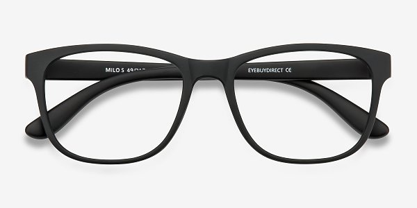 Milo - Square Matte Black Frame Glasses | EyeBuyDirect