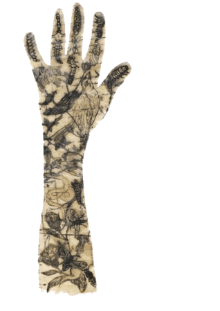 mesh tattoo print glove