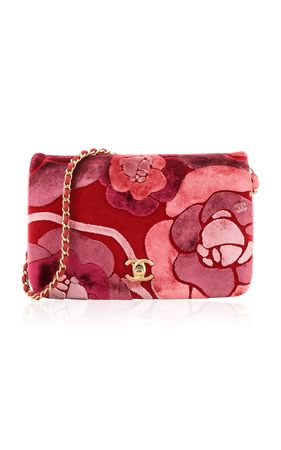 Pre-Owned Chanel Camellia Compartment Small Velvet Flap Bag By Moda Archive X Rebag | Moda Operandi