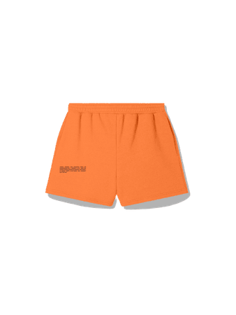Lightweight recycled cotton shorts—persimmon orange