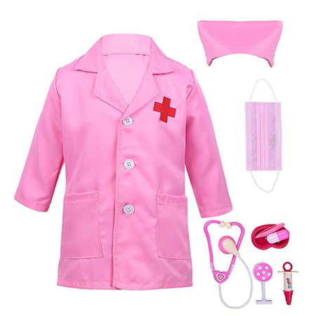 Amazon.com: Alvivi Kids Boys Girls Lab Coat Doctor Uniform Halloween Outfit Fancy Dress up Costume with Medical Kit: Gateway