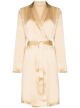 La Perla S4 short silk robe gold LPDCFI0020293CO - Farfetch