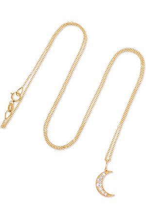 Andrea Fohrman | Crescent Moon 18-karat gold diamond necklace | NET-A-PORTER.COM