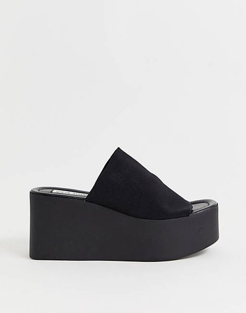 Steve Madden Kareena black flatform sandal | ASOS