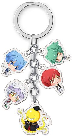 Amazon.com: Satelliter Japanese Anime Metal Keychain with Pendants Doll Metal Key Ring for Fans(one size Assassination Classroom): Clothing