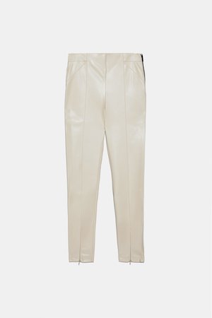 FAUX LEATHER LEGGINGS - BEST SELLERS-WOMAN | ZARA United States cream