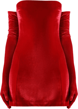 red velvet dress