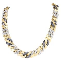 1980s Diamond Gold Necklace, Bulgari