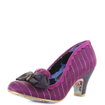 Womens Irregular Choice Kanjanka Fuchsia Pink Pinstripe Mid Heel Shoes Size | eBay