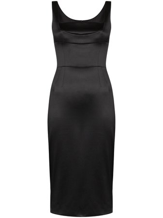 Black Dolce & Gabbana Duchess Fitted Midi Dress | Farfetch.com