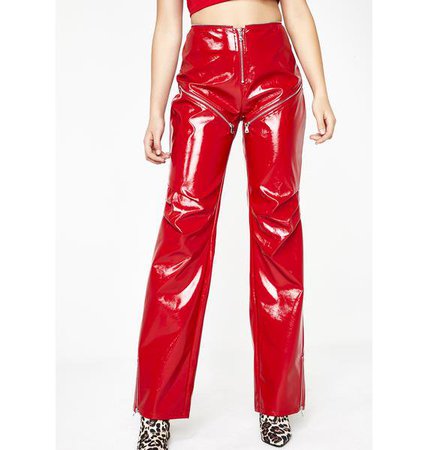 i am gia red leather pants