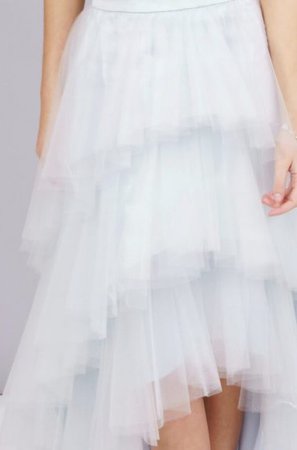 White layered tulle skirt