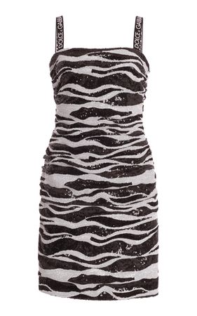 Zebra-Print Sequined Mini Dress By Dolce & Gabbana | Moda Operandi